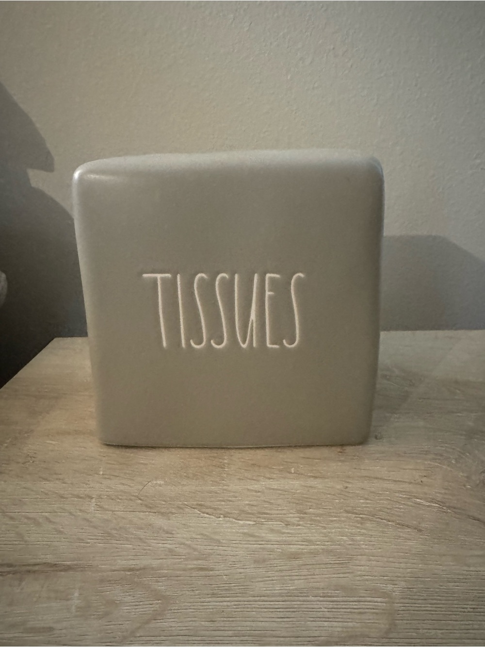 Rae Dunn Ceramic Tissue Box Cover - Gray